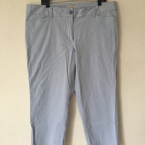 LOFT Cropped Pine-stripe Pants